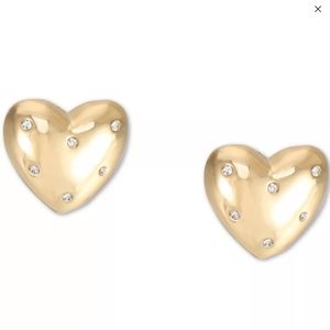 Charter Club Gold-Tone Pave Heart Stud Earrings with Crystal Created fo…